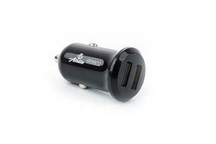 Автомобільний зарядний пристрій 2 USB (12/24V - 5V 2,1A) чорний КОМПАКТ 12 Atelie 6591 фото