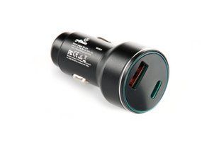 Автомобільний зарядний пристрій USB/Tipe-C (12/24V - 5V 3A) чорний з підсвічуванням 12 Atelie 11052 фото