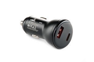 Автомобільний зарядний пристрій USB/Tipe-C (12/24V - 5V 3A) чорний 12 Atelie 11051 фото