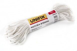 Мотузка в'язана 4мм, 15м біла UNIFIX 10277 фото