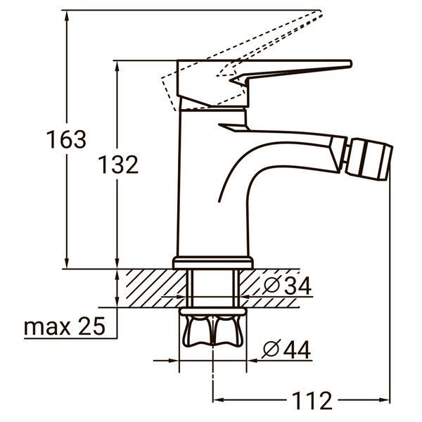 Змішувач HK &Oslash;35 для біде на гайці AQUATICA HK-1F130C (9732500) 9732500 фото