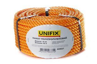 Канат поліпропіленовий 8мм 50м UNIFIX 10991 фото