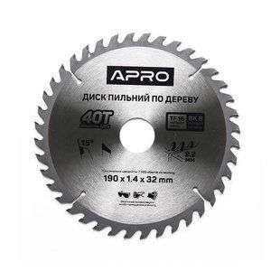 Диск пиловий до дерева 190х32х40T APRO 830175 фото