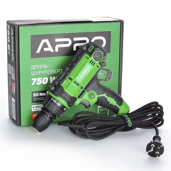 Дриль-шуруповерт мережевий APRO D750C 899152 фото